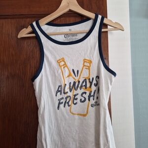 Corona White and Navy Tank Top